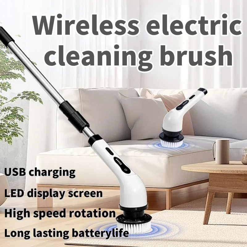 Wireless Electric Cleaning Brush Bathroom Window Kitchen Automotive Multifunctional Household Rotating Cleaning Machine