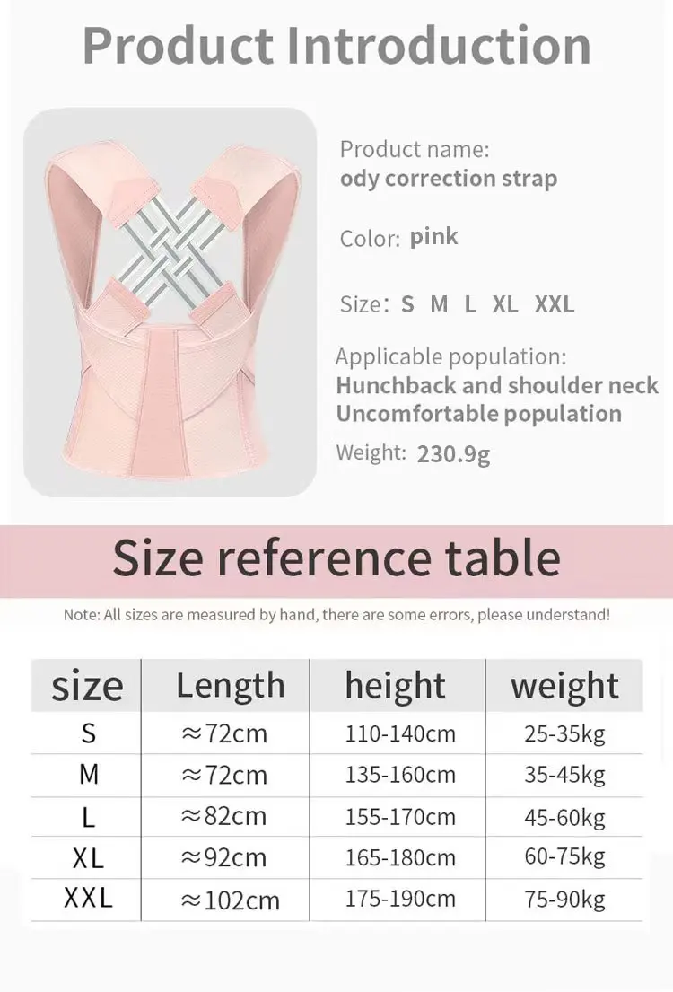 Back Posture Correction Belt Hunchback Corrector Adult Men and Women Sitting Posture Correction Belt Shoulder Straight Back