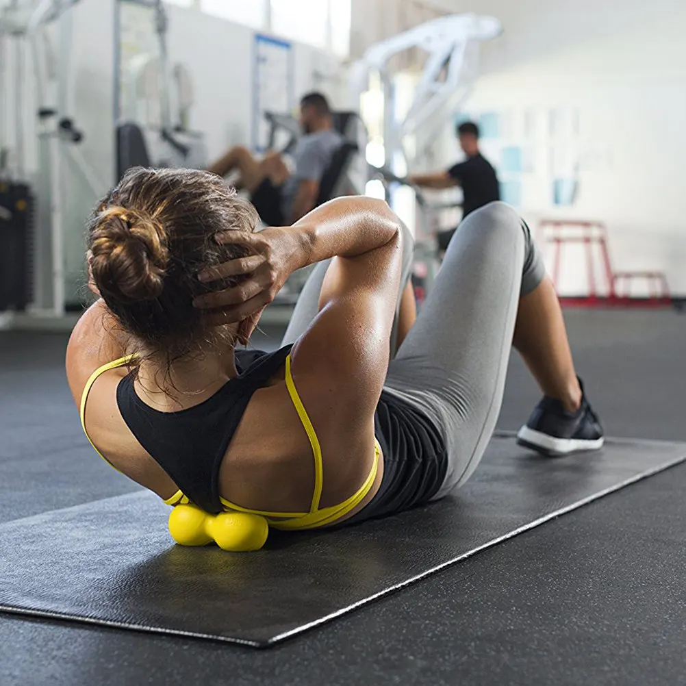 

Double Massage Balls Yellow Set of 2 for Trigger Point Therapy Plantar Fasciitis Relief Muscle Soreness Recovery Joint Mobility