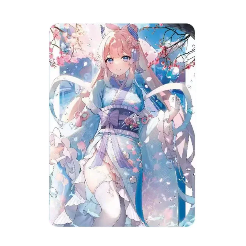 DIY Genshin Impact Homemade Series 1pcs Sangonomiya Kokomi Refractive Cat Eye Color Flash Anime Peripheral Collection Card Gift