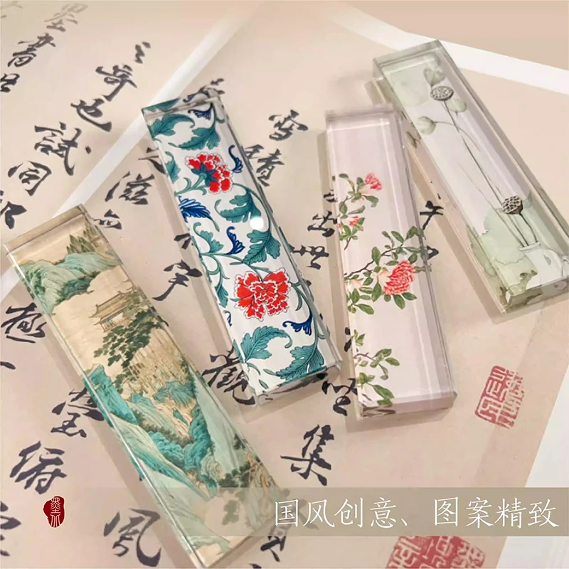 Chinese Traditional Style Glass Paperweight Paper Weight Mini Size 110 g