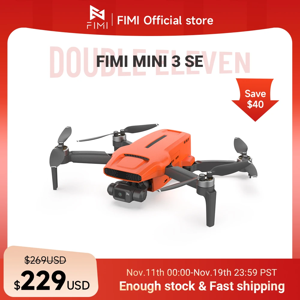 FIMI MINI 3 SE new drone Hybrid 3-axis Gimbal 4K 30fps 9km range  245g Ultralight design 12MP smart tracking mini pro gps drone