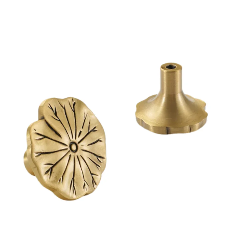 Petal-shaped Brass Furniture Knobs Kitchen Cabinet Handles Drawer Handles Knobs Kitchen Accessories Home Decoration Hardware