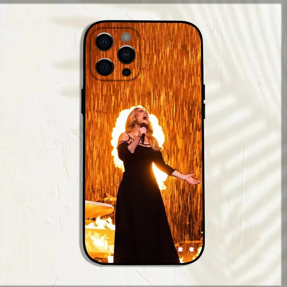 Singer Adele A-Adkins Phone Case For iPhone 15,14,13,12,11,Pro,X,XS,Max,XR,Plus,Mini Soft Black Cover