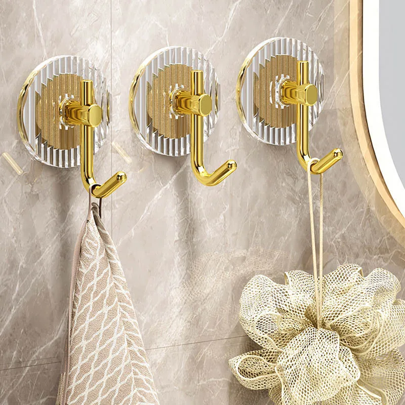 

Acrylic Luxury Wall Hook Adhesive Strong Hooks For Hanging Bathroom Hooks Towel Rack Coat Hanger Door Back Hanger Key Holder