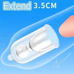 Extend 3.5CM Penis Sleeve Reuseable Condom Delay Ejaculation Sex Toys For Men Penis Ring Male Glans Sleeve Extender Enlargement