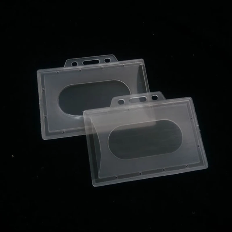 10Pcs Transparent Plastic Hard ID Access Card Cover Credit Card Case Card Holder Credential Holder Durable Card Protective Cover