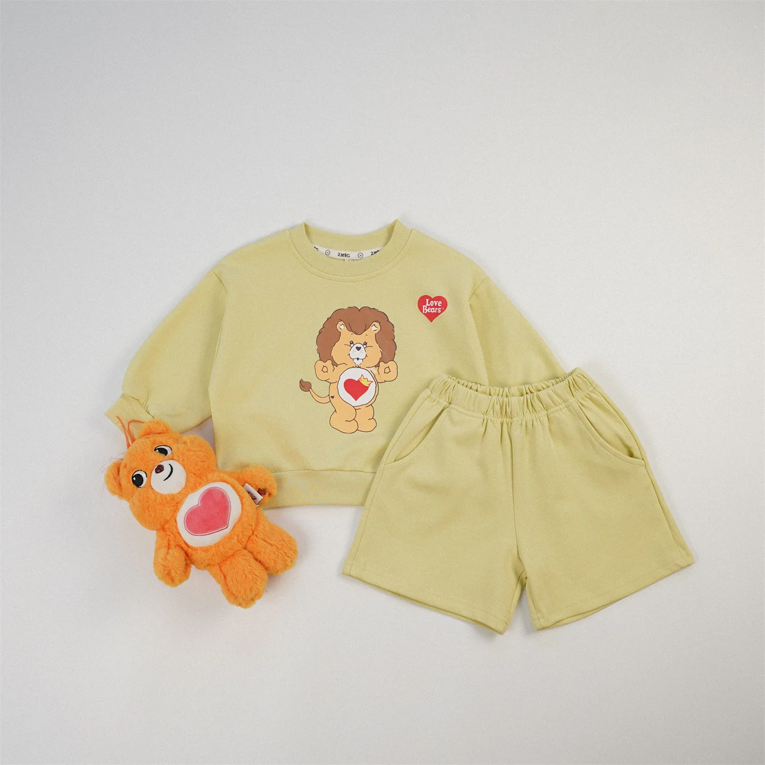 2024 Autumn New Children Long Sleeve Clothes Set Boys Girls Cartoon Print Sweatshirt + Shorts 2pcs Suit Kids Casual Outfits