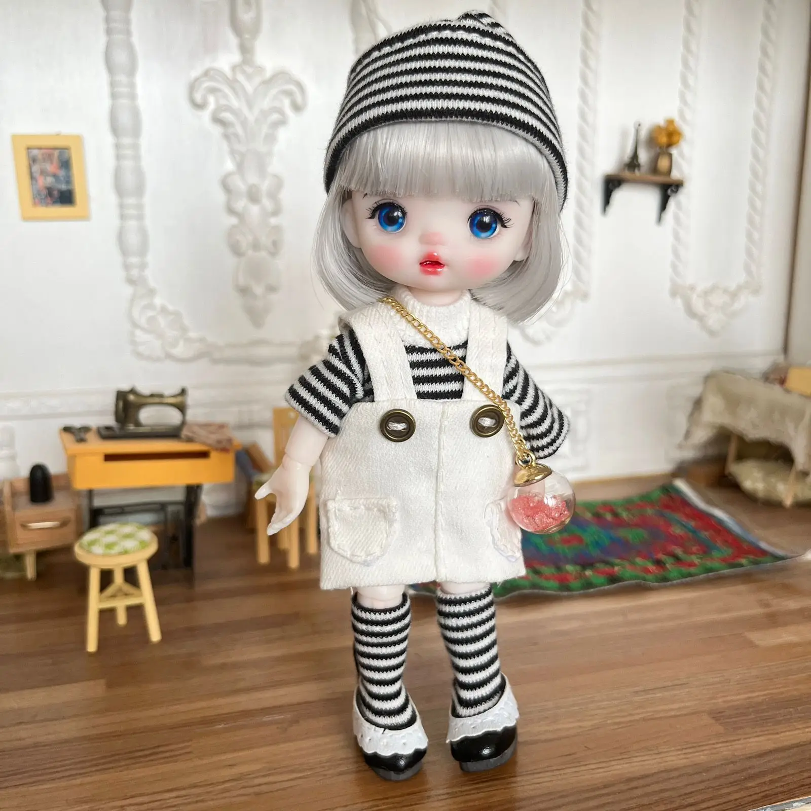 

New 16cm Bjd Doll Full Set 1/8 Small Doll Diy Girl Toys Girl Gift 3D Eye Makeup Changing Dressing Up Kid Children Birthday Gift