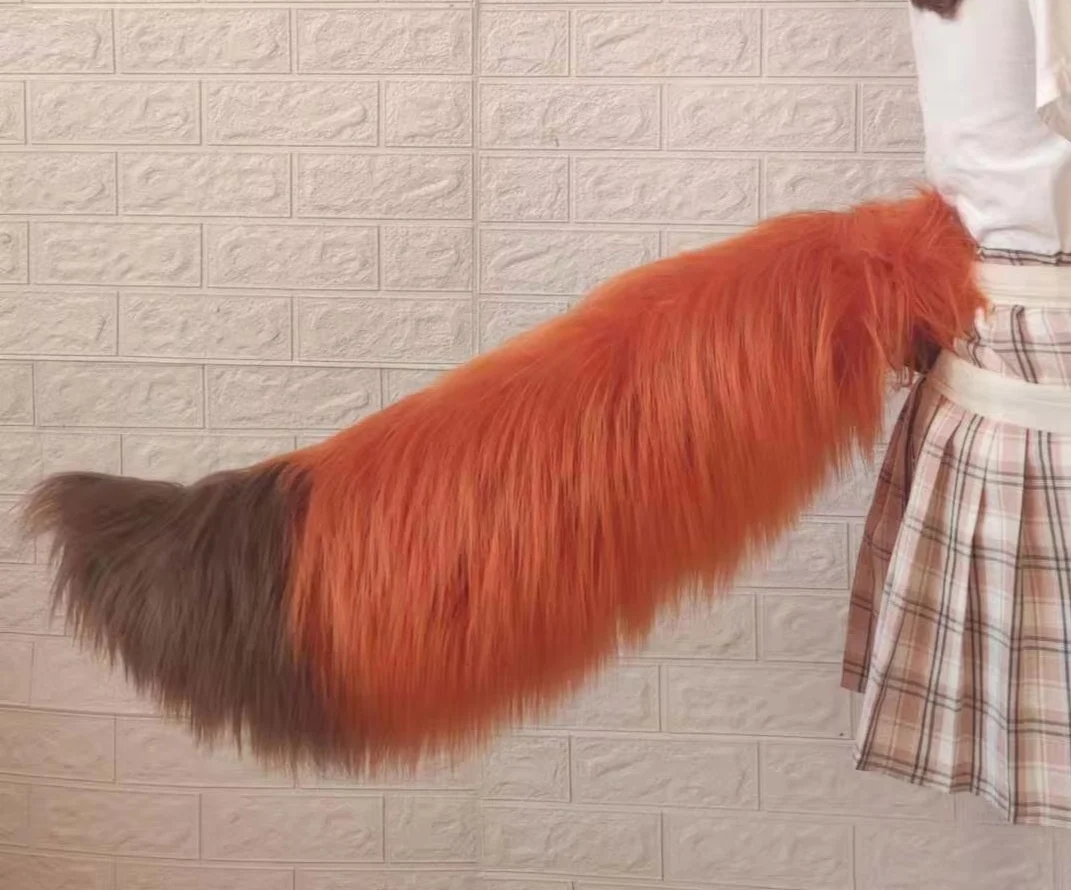 Two-color Long Plush Electric Tail Fox Wolf Beast Cosplay Props Halloween Christmas Holiday Party Comic Accessories 70cm