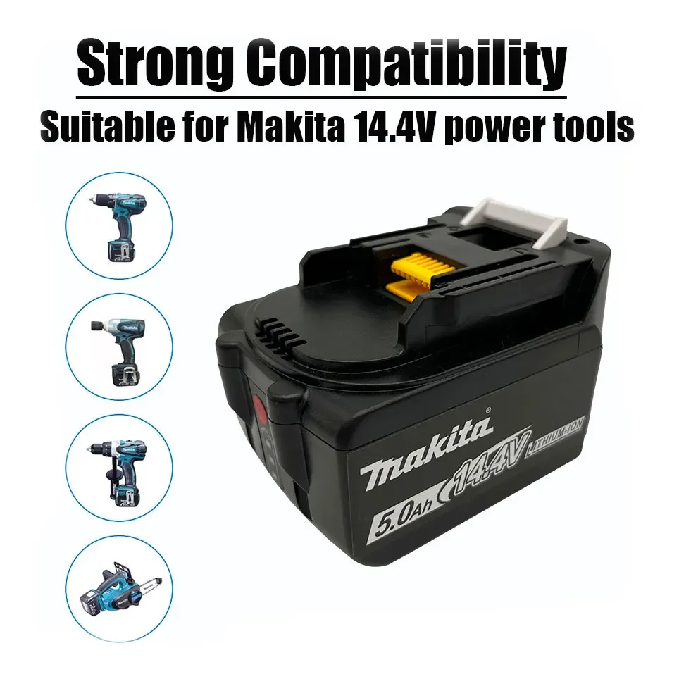 Original Makita 5000mAh 14.4V Rechargeable Li-ion Battery For Makita 14V Power Tools 5.0Ah Batteries BL1460 BL1430 1415 194066-1