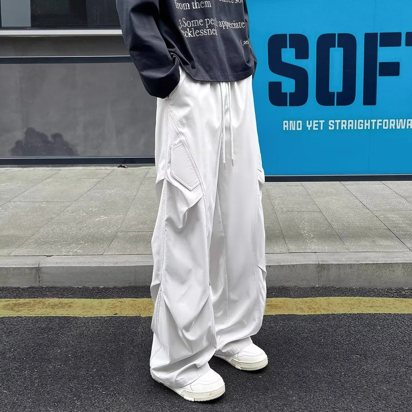 Summer thin casual curved knife pants, versatile design for men and women, high-end light luxury trendy pants