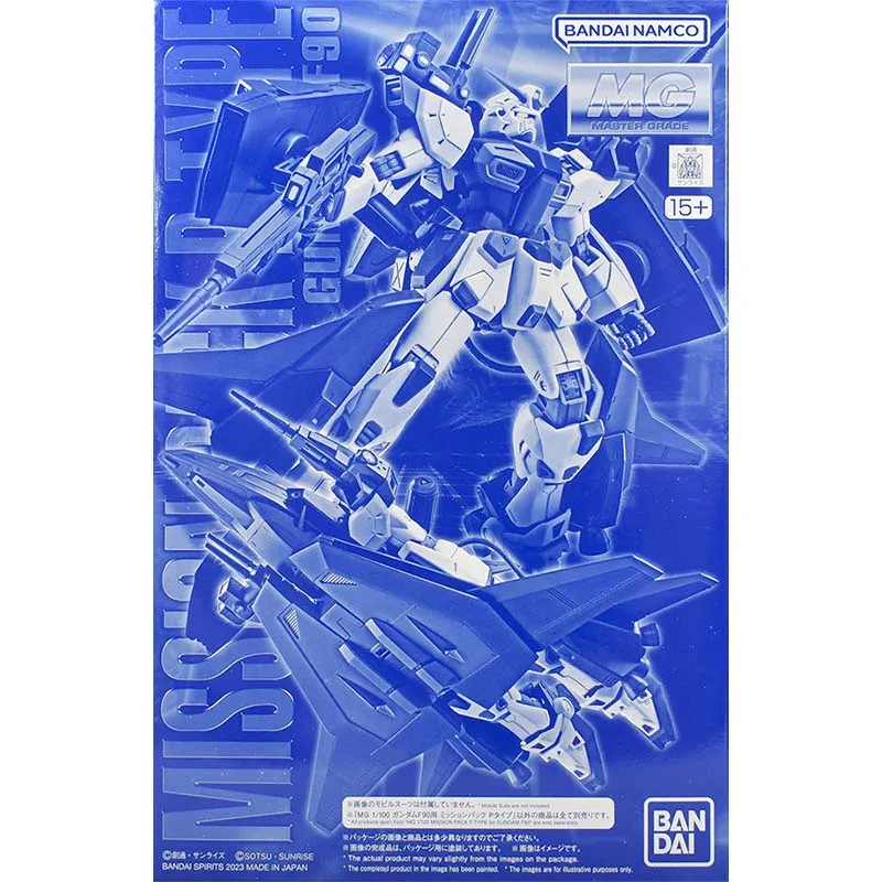 Bandai Figure Gundam Model Kit Anime Figures MG 1/100 F90 Mission Pack P-Type Mobile Suit Gunpla Action Figure Toys For Boys