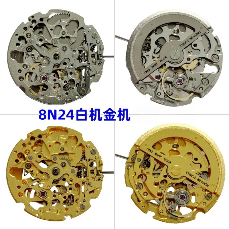 

Часы для часов 8N24 с тремя стрелками и скелетонизированным механизмом, оригинальная машина из белого золота