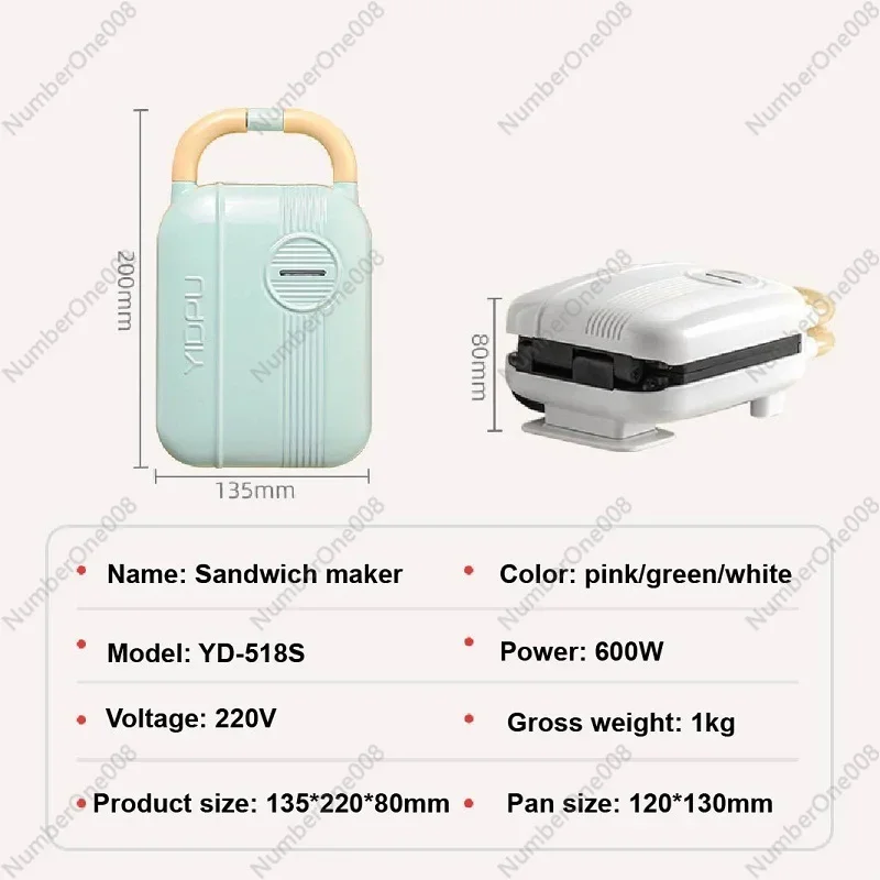 Breakfast Machine Takoyaki Pancake Sandwichera With 5 Plates Electric Sandwich Maker Timed Waffle Maker Toaster Baking 650W