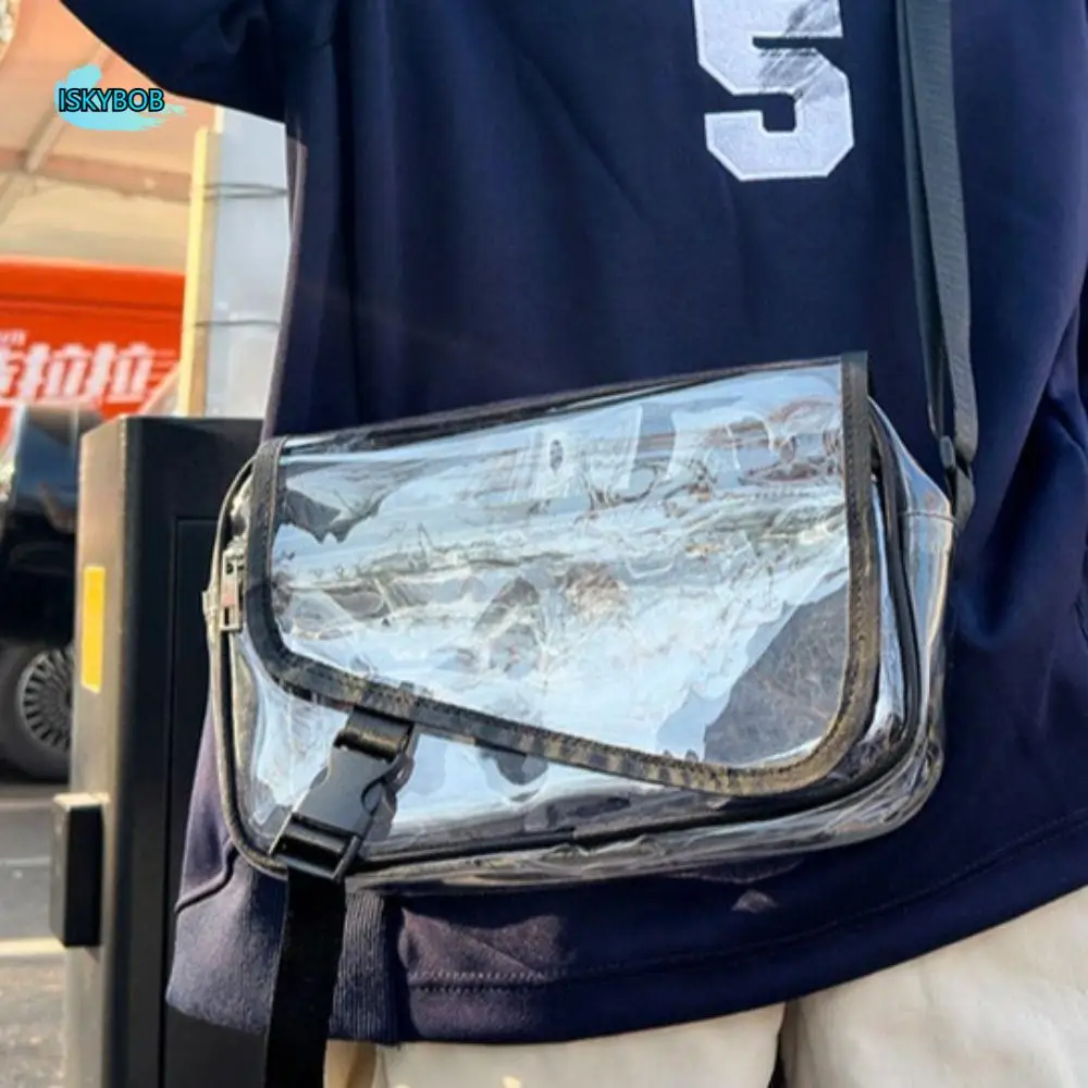 

Простая модная сумка через плечо из ПВХ на молнии, прозрачная сумка на плечо, однотонная сумка-тоут большой емкости, концерты