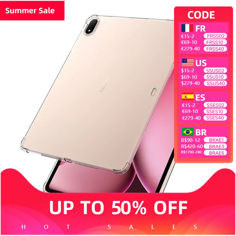

Clear TPU Back Cover Airbags Shockproof Protector Shell Slim Funda For Oppo Pad 4 Pro OPD2409 13.2" Tablet Case