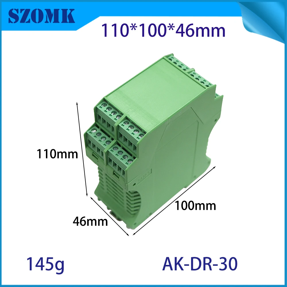 PA66 ABS instrument enclosure  green color case electronic din rail box 1Pcs good quality housing electronics 110*100*46mm
