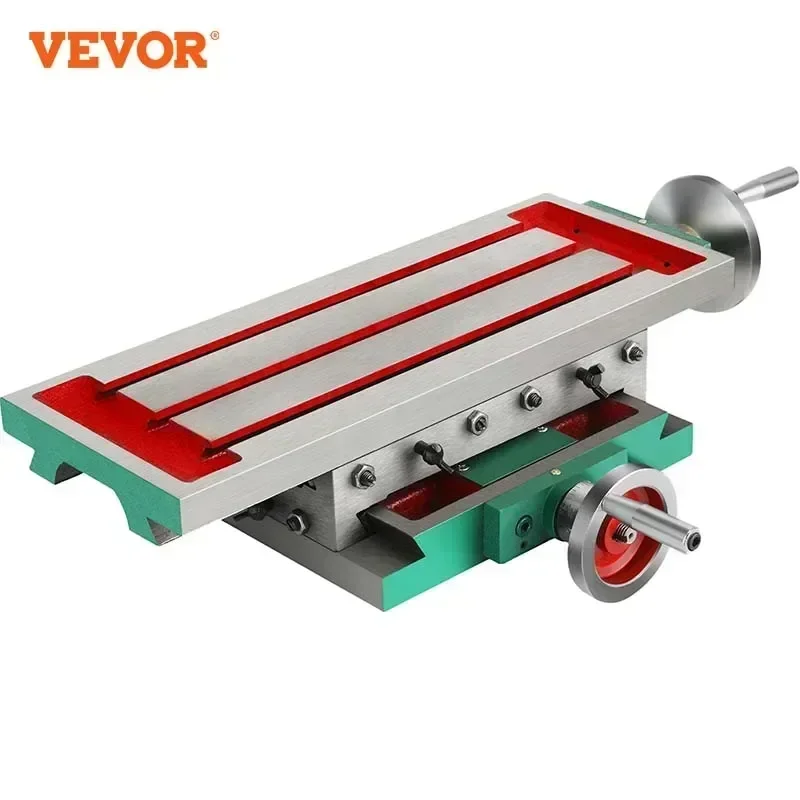 VEVOR Milling Table 17.7×6.7Inch Compound Slide Multifunction Worktable Cross Milling Machine Compound 2 Axis 4 Ways Drill