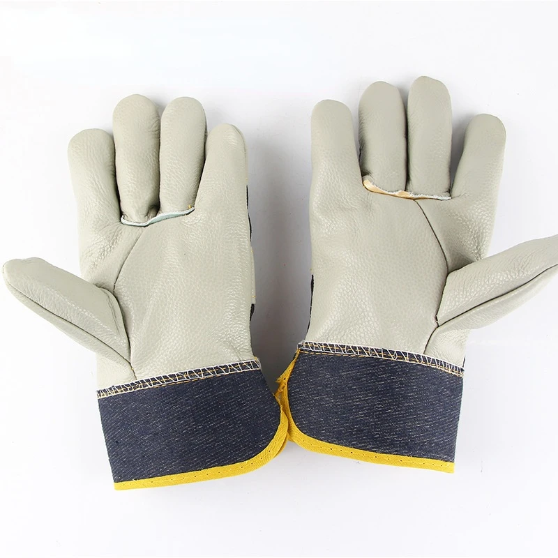 Welding Work Gloves Soft Thick Genuine Cowhide Working Gloves Wear Resistant Grinding Cutting Handling BBQ Heavy Duty Gloves