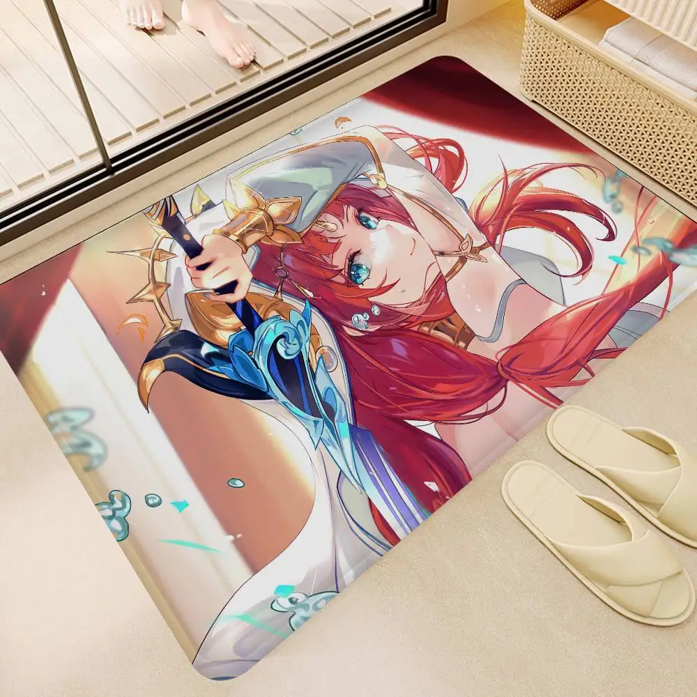 Genshin Impact Nilou Floor Carpet Anti-slip Absorb Water Long Strip Cushion Bedroon Mat Welcome Rug