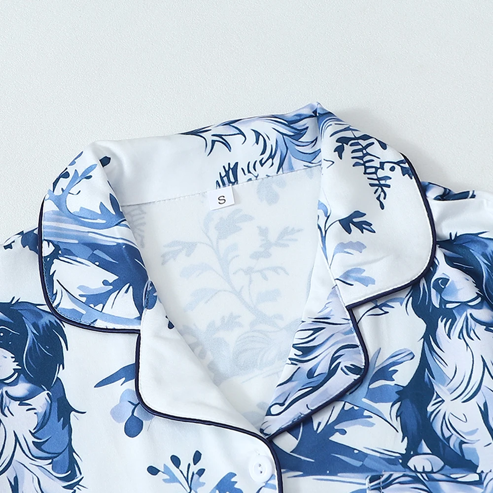 2 قطعة منامة الصيف النساء مجموعة لطيف طباعة فضفاضة مريحة الإناث المتسكعون فضفاضة قصيرة الأكمام السراويل الصيف الترفيه نوم