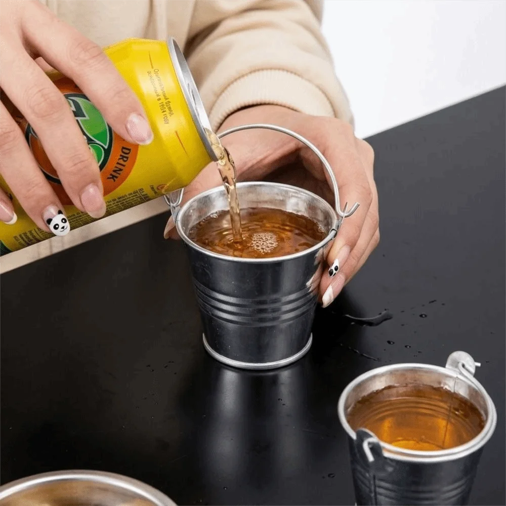 Gathering with Handle Bucket Shot Glass Reusable Portable Mini Bucket Cup Tiny Pail Cup Party
