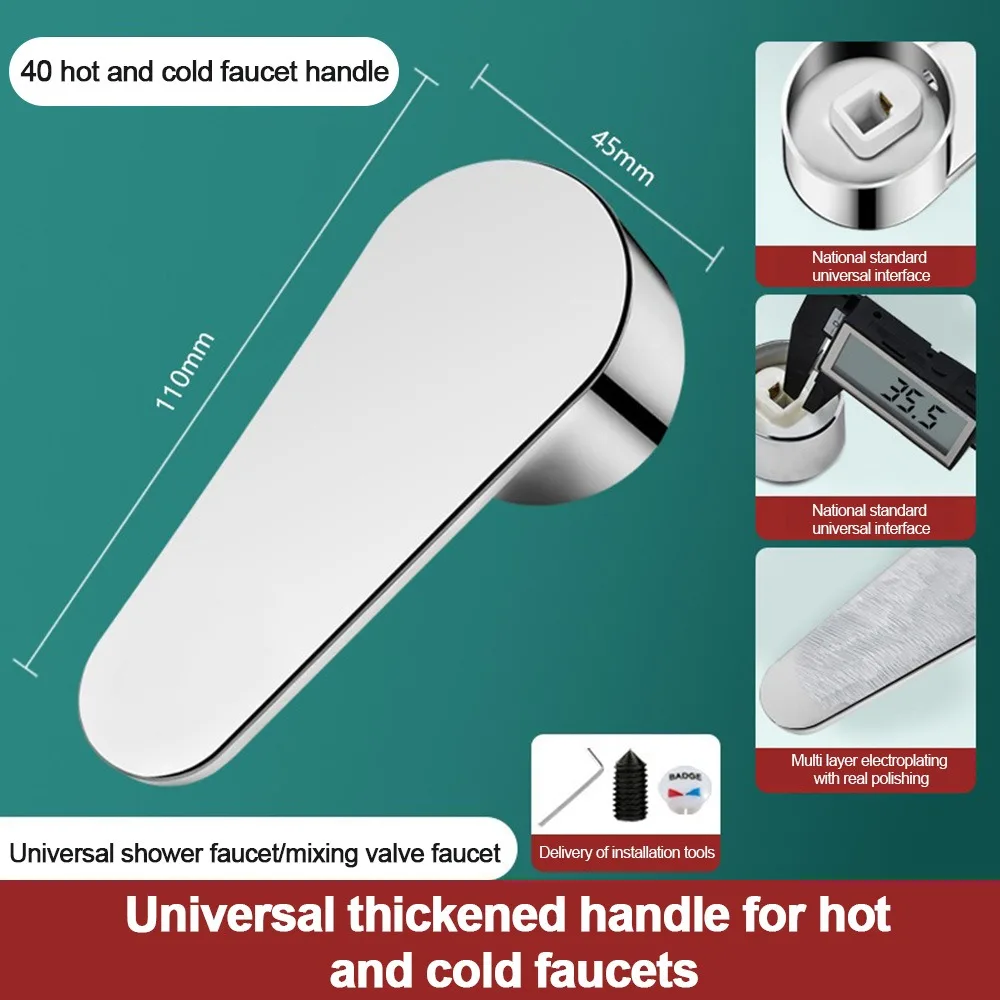 

New Universal Faucet Handle Thicken Silver Dish Basin Handle Bathroom Accessories