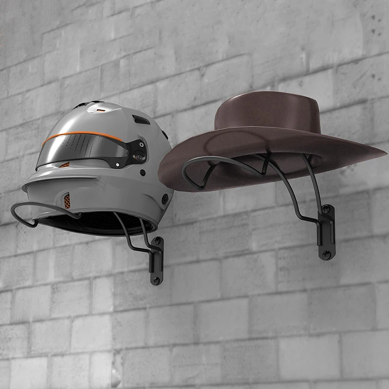 1 Pcs Wall-mounted Helmet Holder Hook Metal Hat Holder Storage And Display Rack For Equestrian Motorcycle And Rugby Helmets
