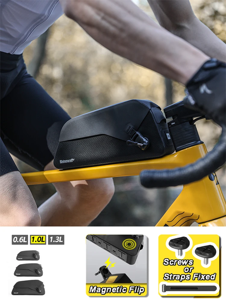 AliExpress Rhinowalk Bike Top Tube Bag 0.6L/1L/1.3L Waterproof Magnetic Bike Front Frame Bag Cycling Travel For MTB Road Gravel Bikepacking