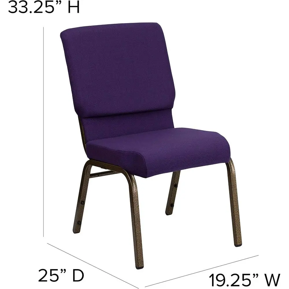 Stacking Auditorium Chair with 19 Seat - Royal ple fabric/Gold Vein
