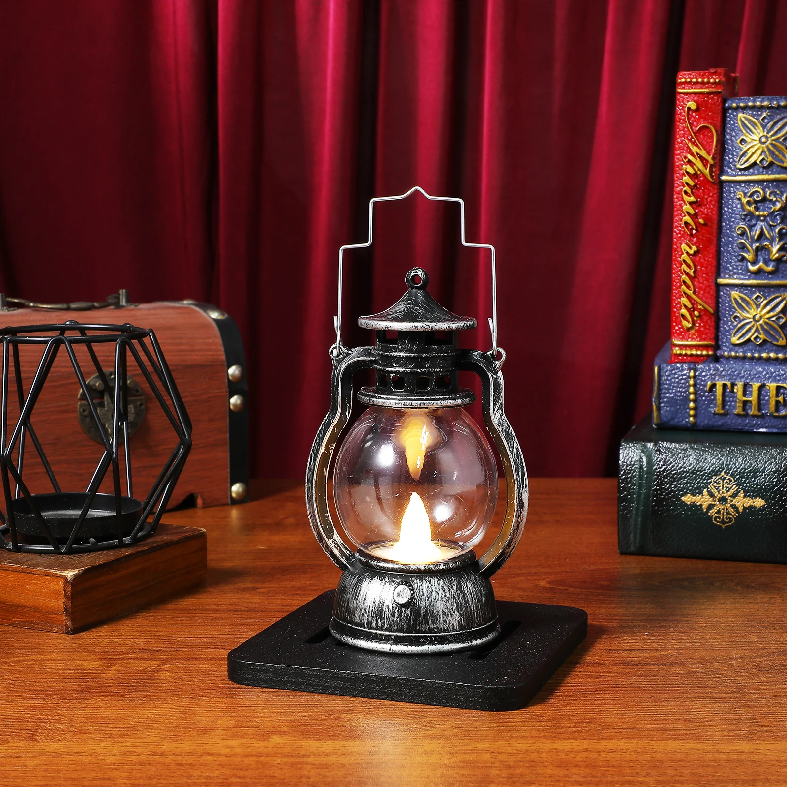 

Retro Horse Lantern Lamp Shape Stylish Home Bar Party Christmas Decor Compact Size Operated Vintage Plastic