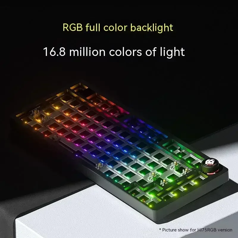 Imagem -06 - Leobog-liga de Alumínio Wirled Teclado Mecânico Rgb Kit Junta Teclado Gaming Personalizado pc Gamer Acessórios Hot Swap Hi75