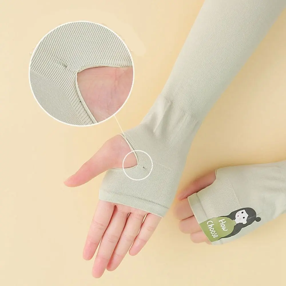 Nylon Cartoon Mädchen Radfahren Handschuhe Anti-UV Fahren Handschuhe Sonnenschutz Hülse Sonnenschutz Abdeckung Eis Seide Ärmeln Arm Wärmer