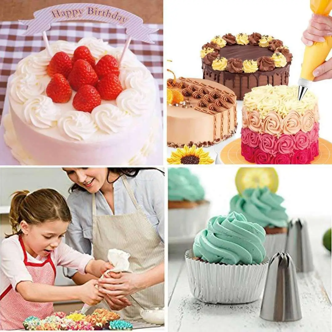 38 PC Cake Pastry Tips Puff Nozzle Piping Bag Converter Reposteria Pasteleria Accesorios Silk Flower Decorating Tool