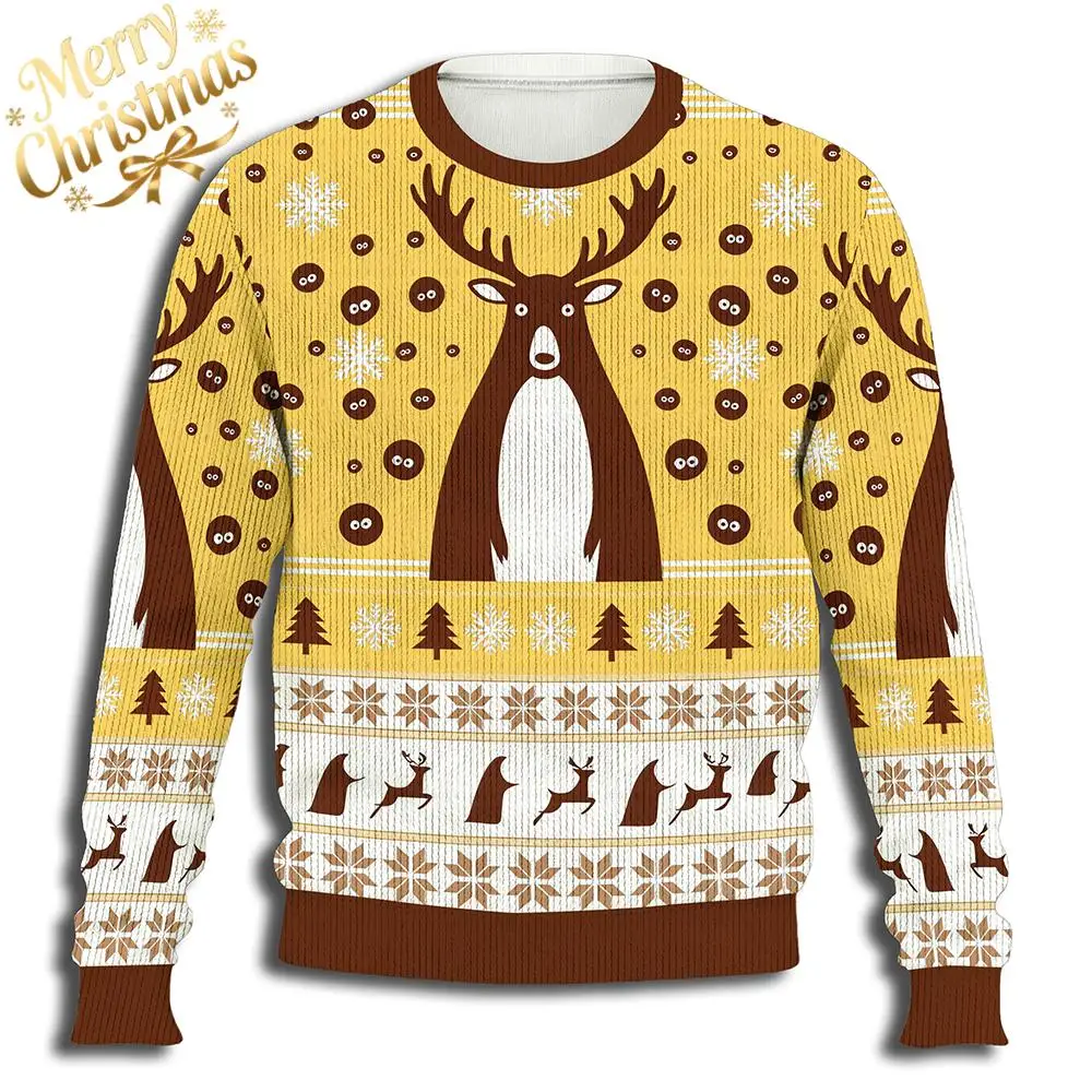 عيد الميلاد الغزلان الحياكة الحزب مطبوعة سترة الرجال النساء عيد الميلاد قبيحة سترة سترة مضحكة عطلة الحزب الدافئ العادي جيرسي