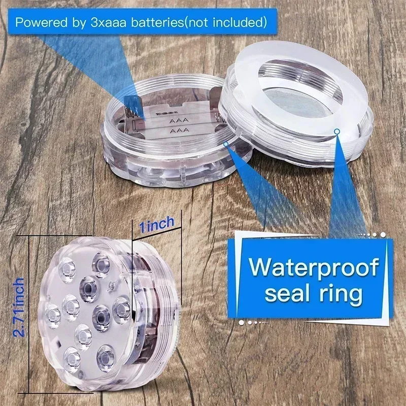 Updated Submersible LED Lights with Remote Underwater Pool Light IP68 Magnet 13 LED Bright Lamp RGB for Pond/Pool/Aquarium (Color : 1 lamp 1 Controller, Size : 8.5CM Updated Submersible LED Lights with Remote Underwater Pool Light IP68 Magnet 13 LED Bright Lamp RGB for Pond/Pool/Aquarium (Color : 1 lamp 1 Controller, Size : 8.5CM