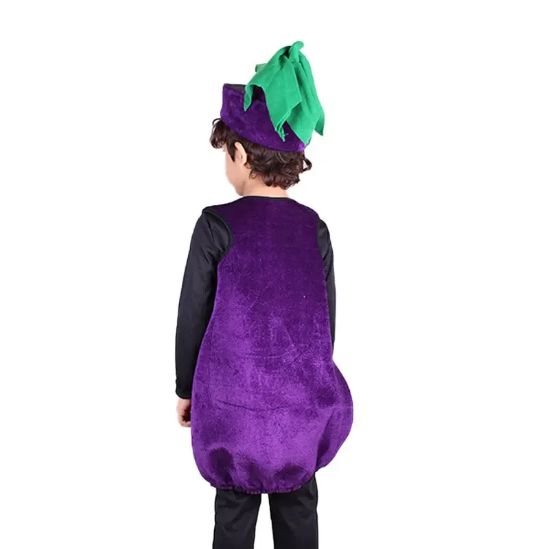 زي تنكري لفاكهة الباذنجان للأطفال ، حفلة عطلة ، أداء مسرحي ، عرض