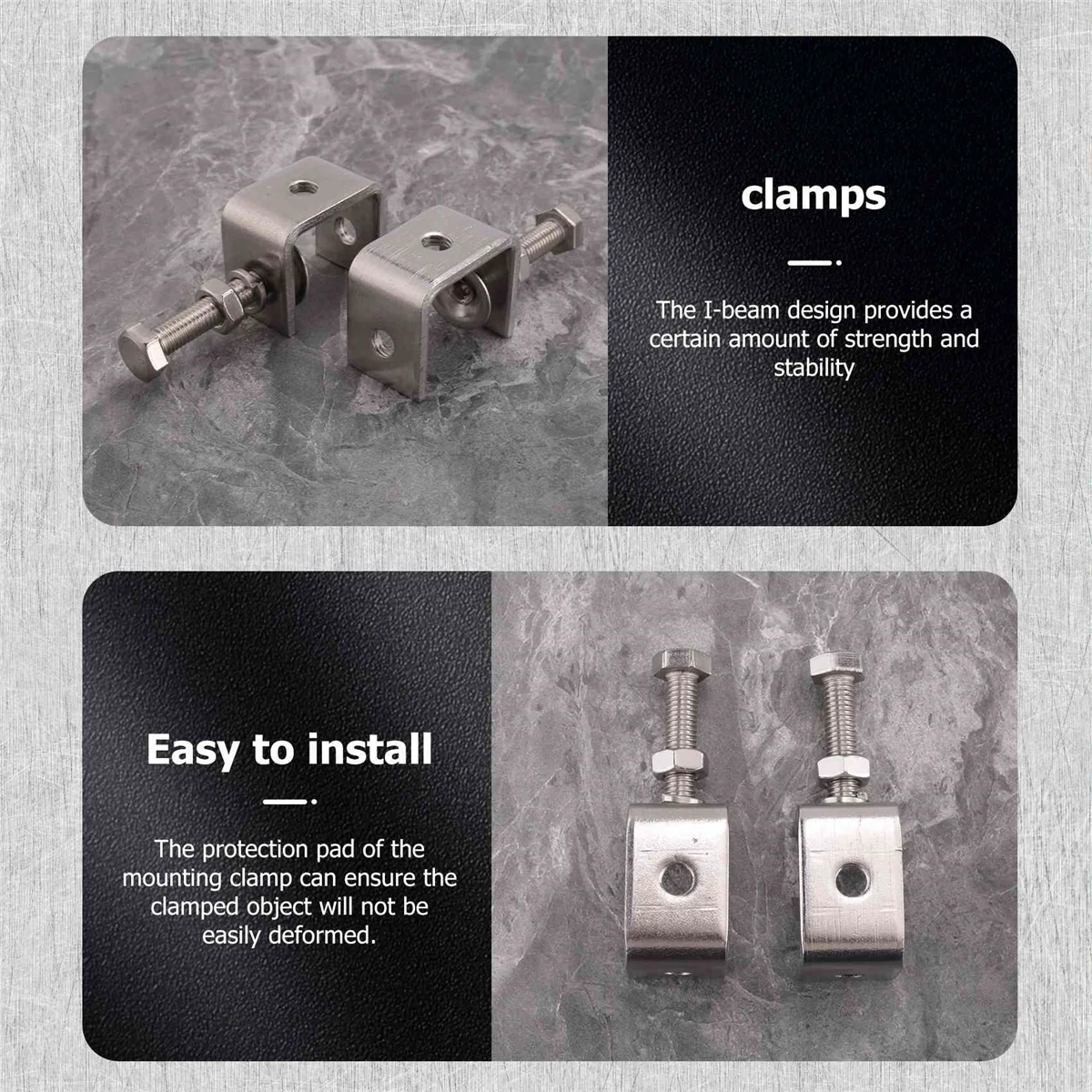 A06K 6Pcs C Clamps,U Clamps for Metal Working, Small Desk Clamp with Stable Wide Jaw Opening & Protective Pads/I-Beam Design