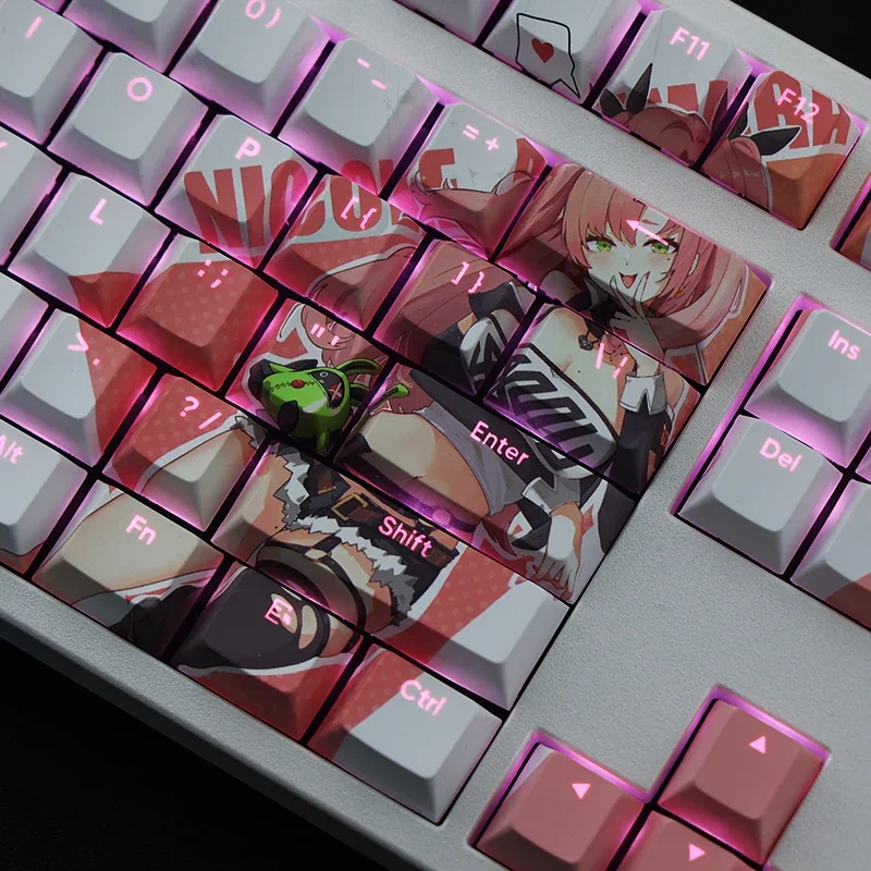 108 klawiszy / zestaw Zenless Zone Zero Nicole Demara PBT Keycaps Anime Game Girl Key Caps Cherry Height dla majsterkowiczów Klawiatury mechaniczne