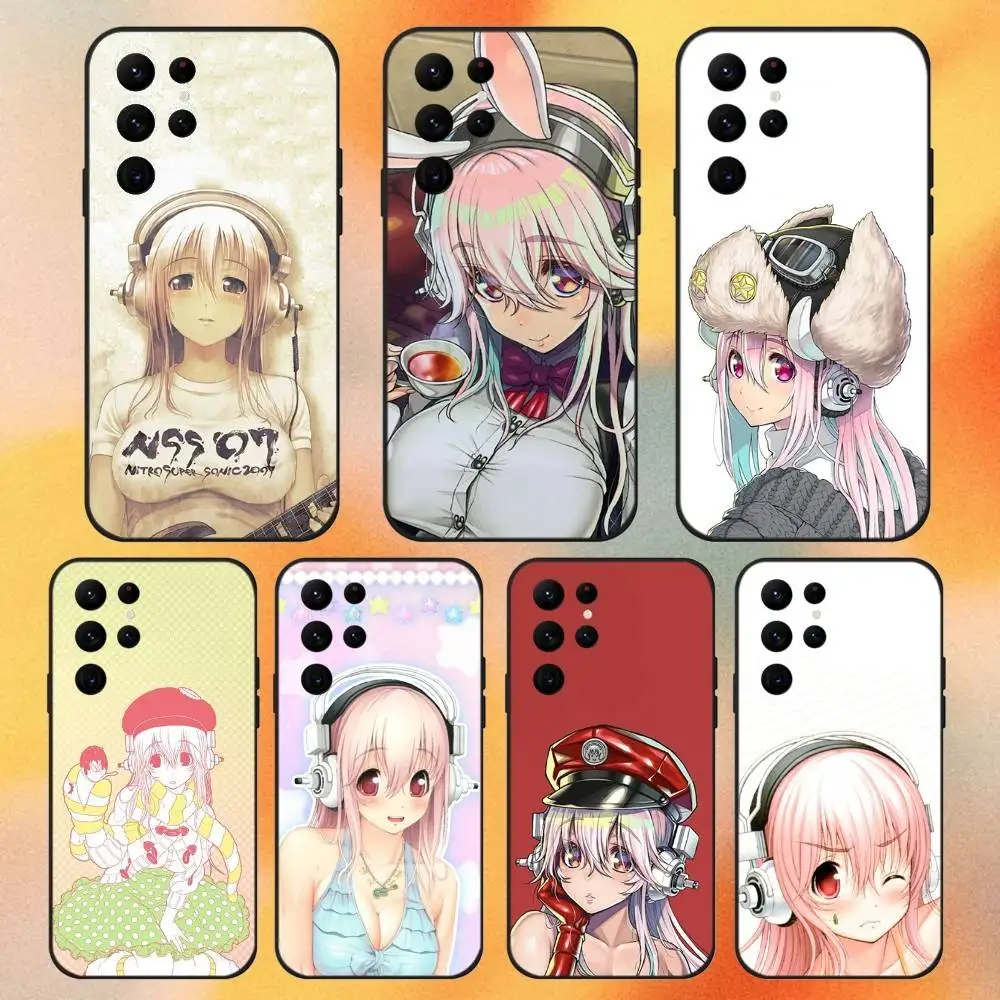 

Super S-SonicoS Phone Case For Samsung S 25,24,23,22,30,21,10,9,Ultra,Plus,Lite,FE,4,5G Black Soft Case