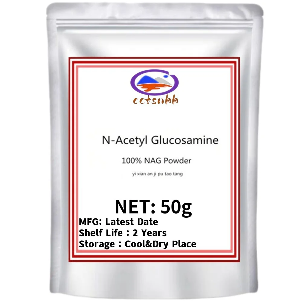 50-1000g 100% polvo de glucosamina de acetil N NAG para blanquear la piel cosméticos hidratantes materia prima, antienvejecimiento, antiarrugas
