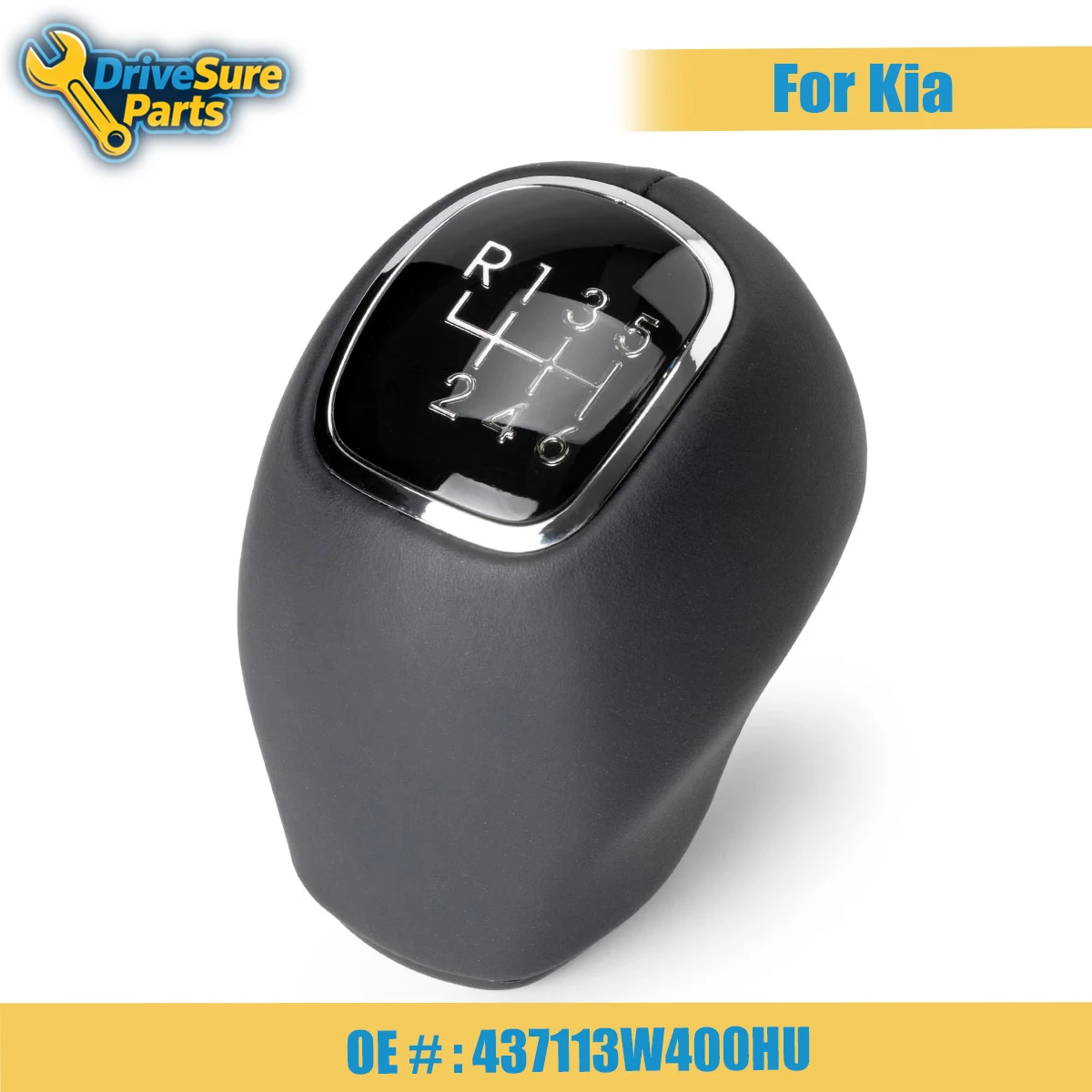 

437113W400HU New Leather Gear Shift Knob Lever 6-Speed For Kia RIO RIO5 Pride For Hyundai Veloster 2012-2016 43711 3W400HU