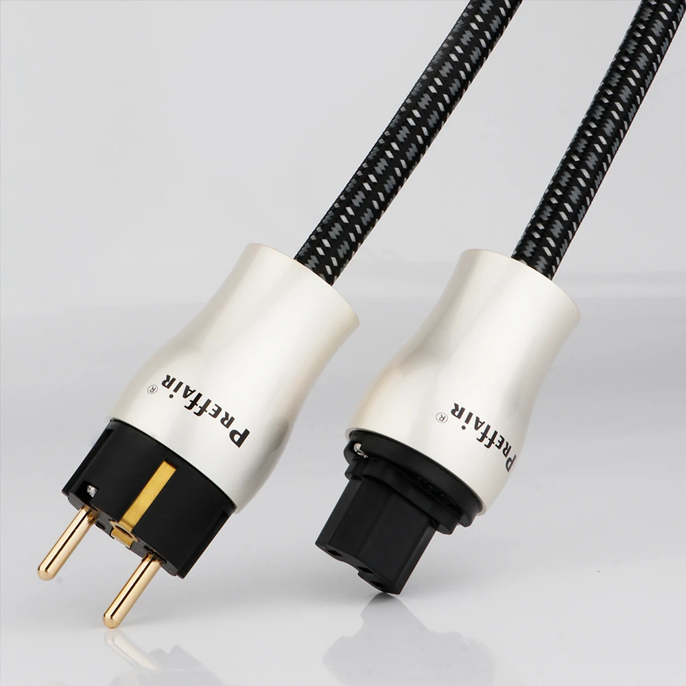 Preffair OFC-Netzkabel, schwarz-graues 10AWG EU/US-AC-Hauptversorgungskabel, 3-poliger C15-Buchse, 125 V/15 A für Lautsprecher, Subwoofer – Detail 10