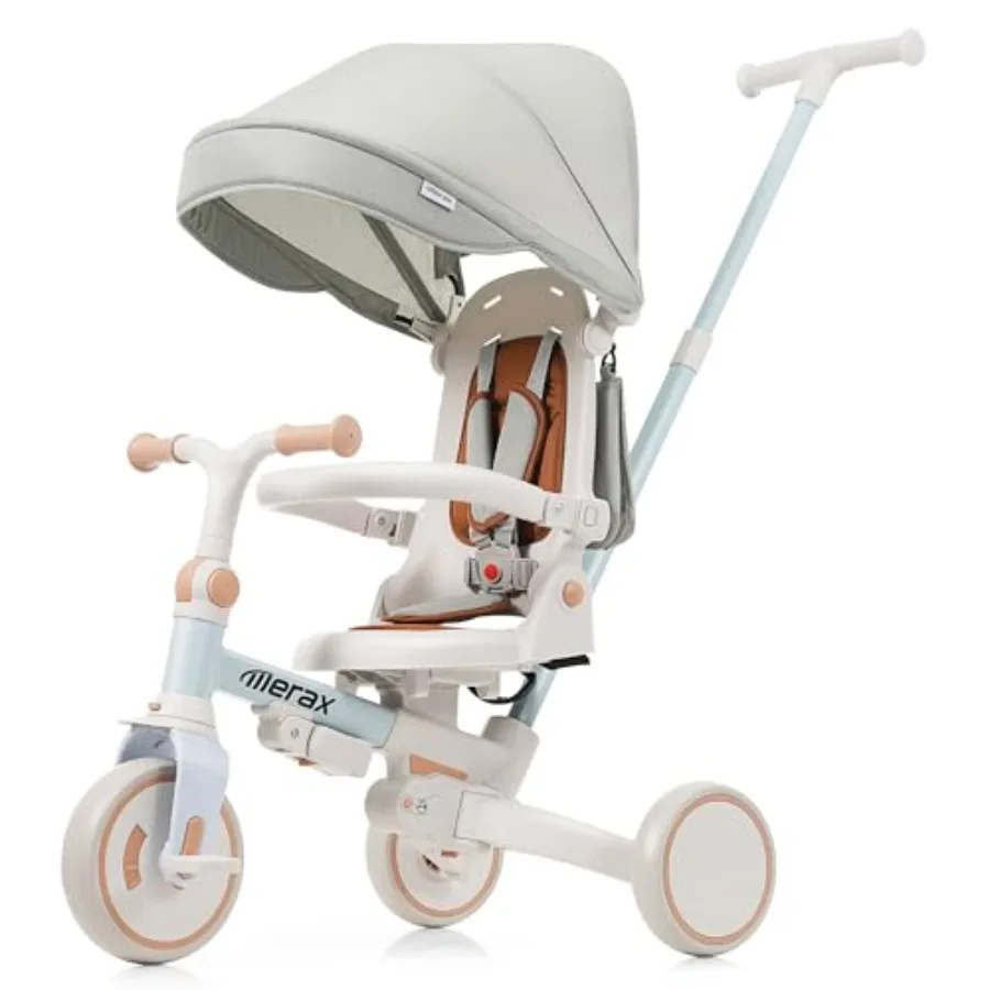 7-in-1 Toddler Push Bike with Parent Control Detachable Footrest Lightweight Aluminum Frame Blue and Pink Options Smooth Ride f