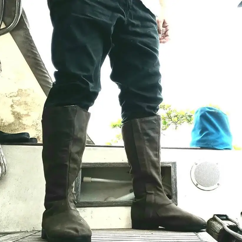 حذاء فايكنغ جديد للرجال برأس مستدير حذاء عالي 2023 مصنوع من مادة البولي يوريثان عتيق حذاء رجالي بأكمام طويلة دافئ #3