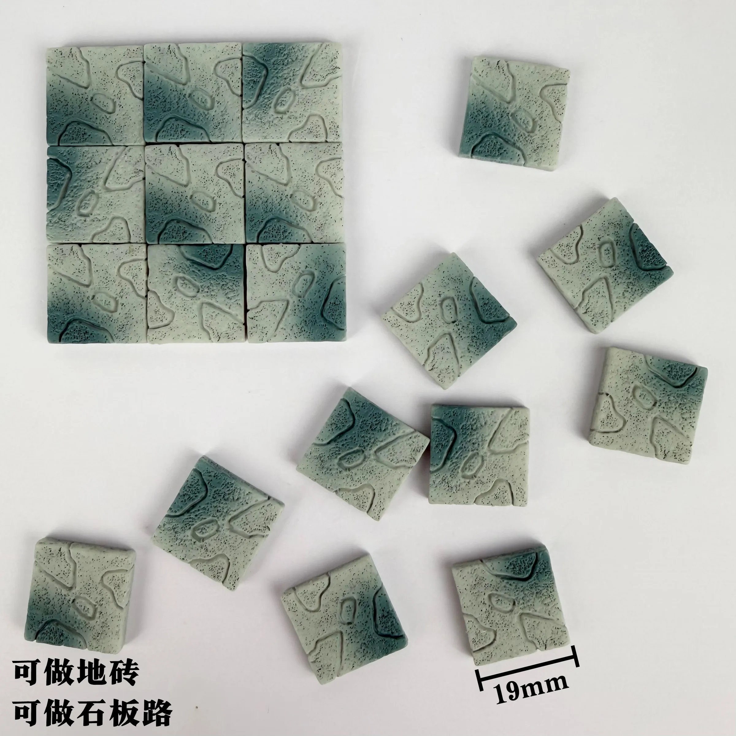 10Pcs Mini Stepping Stones Model Road Slabs Imitation Stone Pavement Tiles for Dioramas Layout Dollhouse Garden Scene Decoration