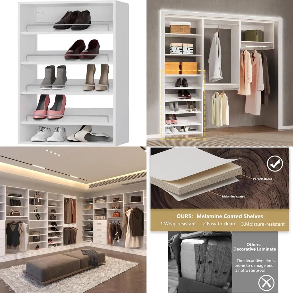 Système d'organisation de placard modulable - Unité de rangement en bois pour vêtements et accessoires