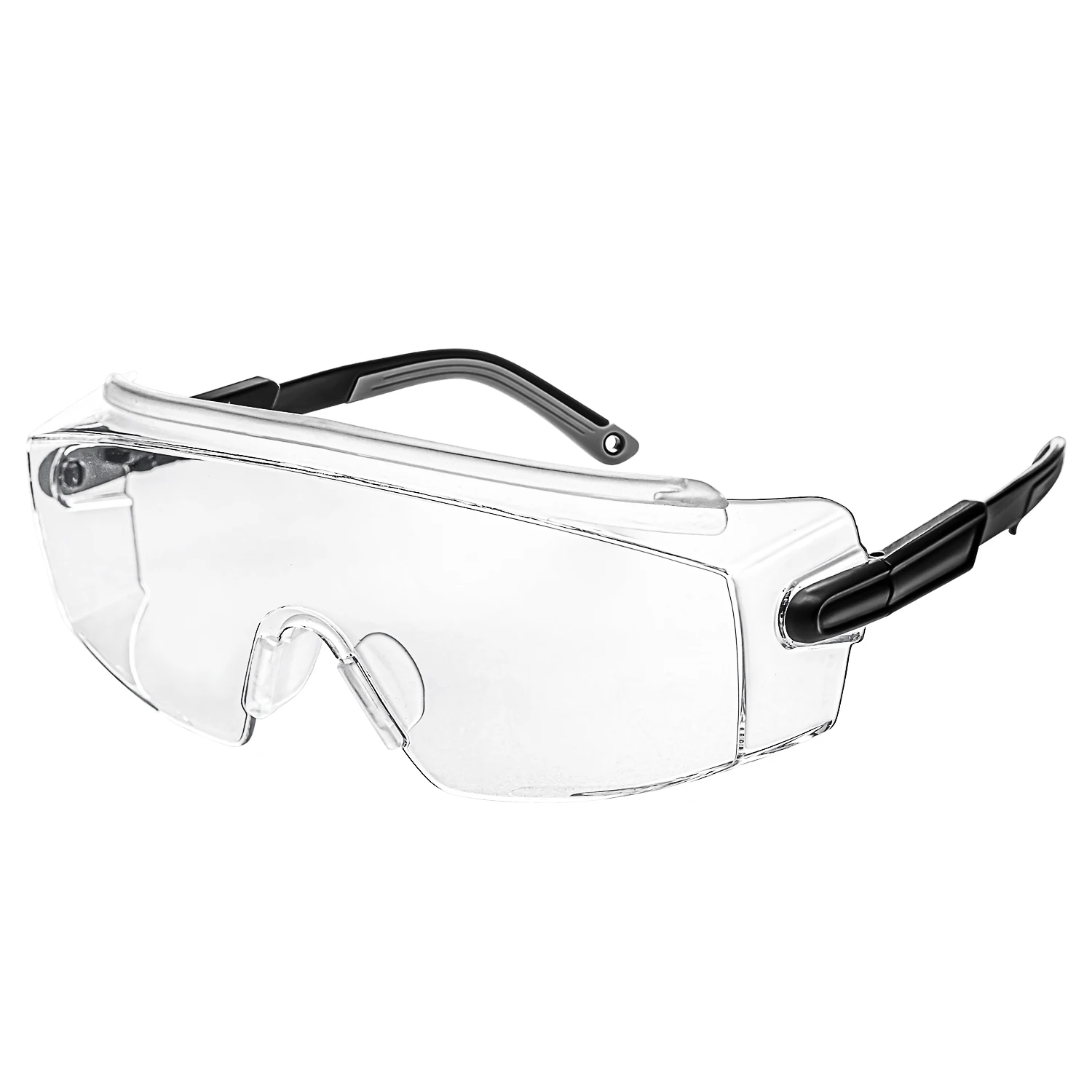4 pack Safety Goggles Over Glasses, Safety Glasses Anti Fog Wraparound Eye Protection, Protective Eyewear ANSI Z87.1 HM5