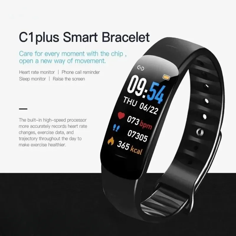 C1 Smart Watches Waterproof Fitness Tracker Realtime Monitoring Multifunctional Sports Bracelet For Android IOS Unisex New